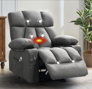 JONPONY Manual Recliner with Heat & Massage